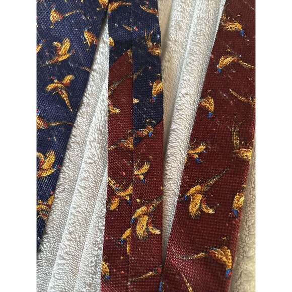 Vintage Tommy Hilfiger Two Tone Blue/Maroon Mens Neck Tie Made In USA Pheasants - Picture 7 of 16